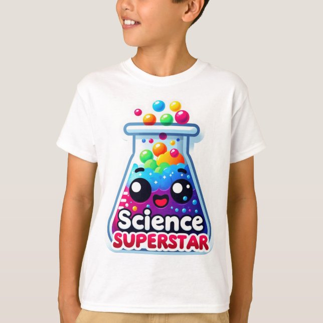 Back to school "Science Superstar" Pun T Shirt (Framsida)