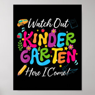 Back to school Se ut Kindergarten här i Kom Poster