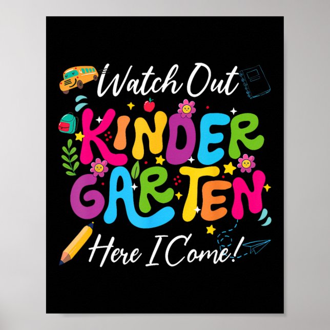 Back to school Se ut Kindergarten här i Kom Poster (Framsidan)