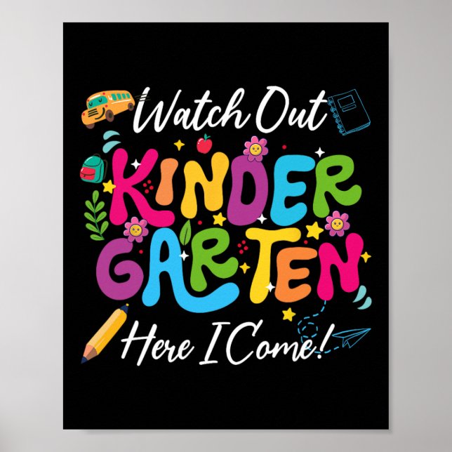 Back to school Se ut Kindergarten här i Kom Poster (Framsidan)
