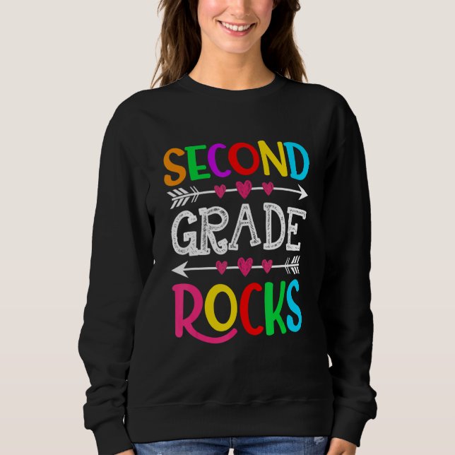 Back To School Second Grade Rocks First Day Of Sch T Shirt (Framsida)
