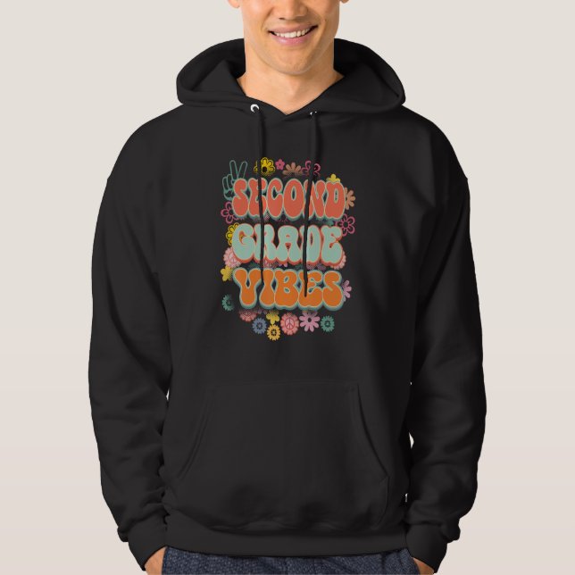 Back To School Second Grade Vibes Student Teacher  Hoodie (Framsida)