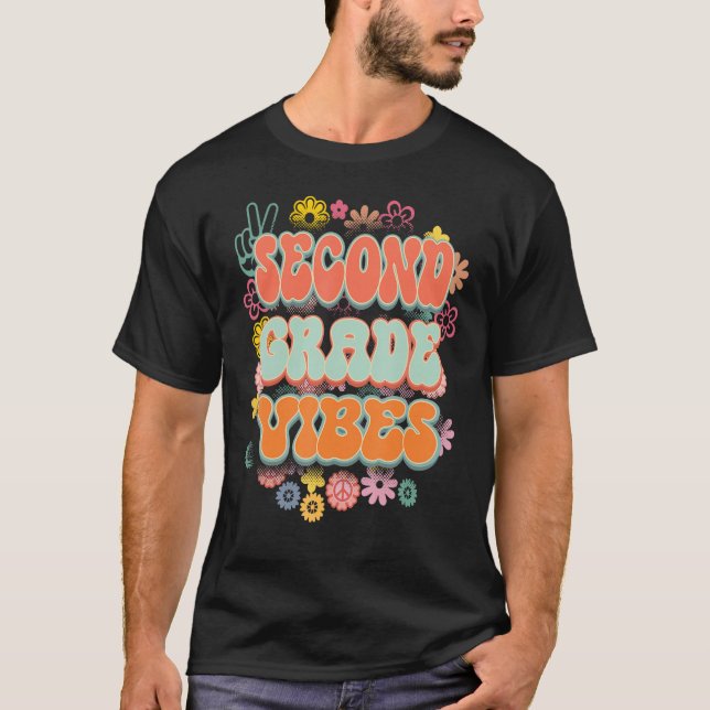 Back To School Second Grade Vibes Student Teacher  T Shirt (Framsida)