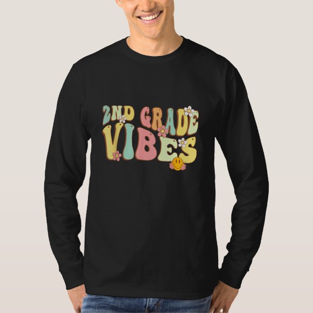 Back To School Second Grade Vibes Student Teacher  T Shirt (Framsida)