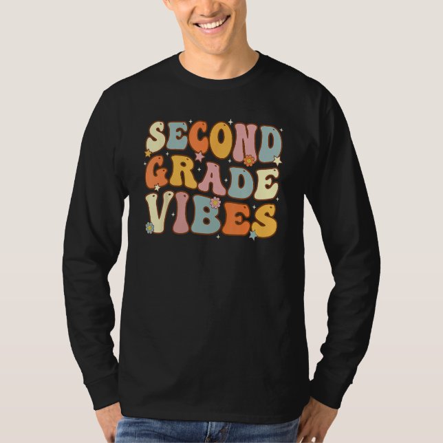 Back To School Second Grade Vibes Student Teacher  T Shirt (Framsida)
