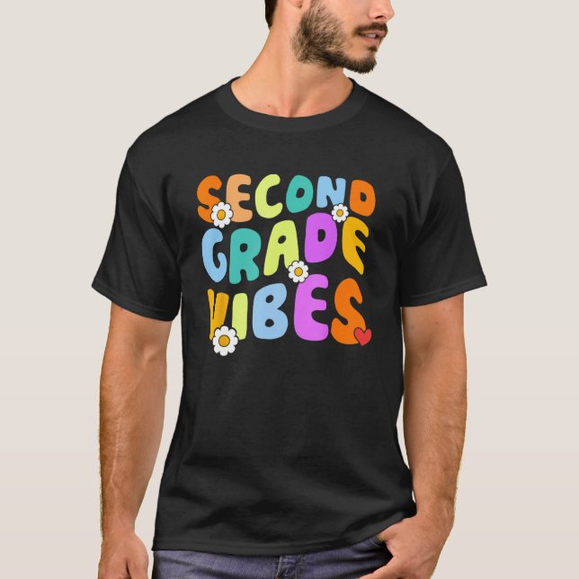Back To School Second Grade Vibes Student Teacher  T Shirt (Framsida)