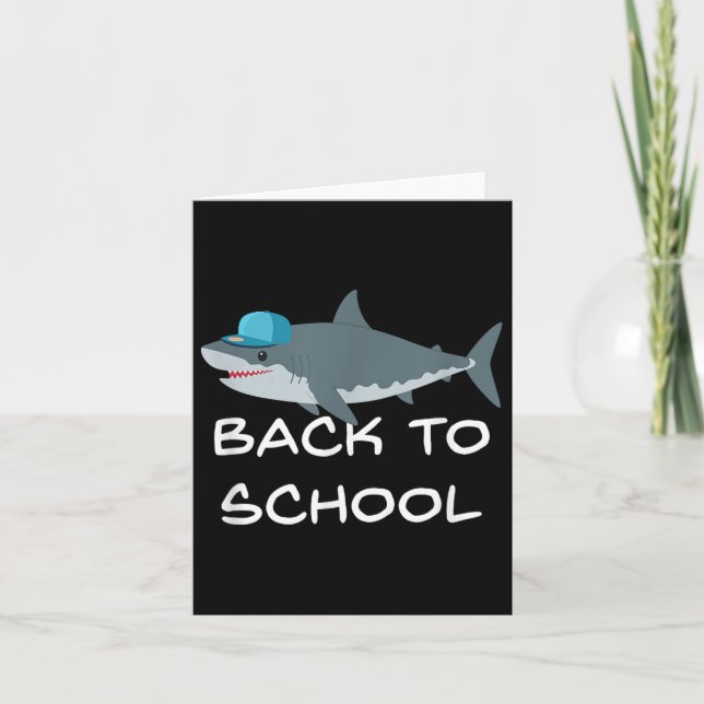 Back to school Shark Cap Shark Älskare Funny Sarca Kort (Framsida)