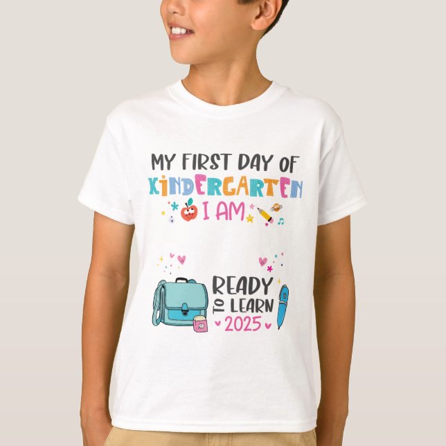 Back to School Shirt for Kids - Kindergarten T (Framsida)