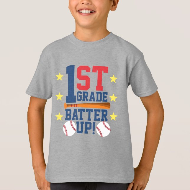 Back to school Shirt | Första Klass-batteri uppåt T (Framsida)