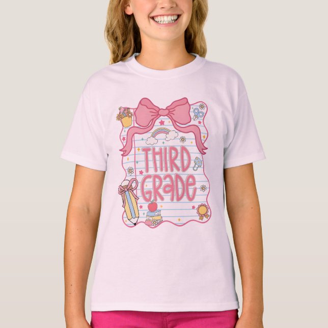 Back to School Shirt, Third Grade T shirt (Framsida)