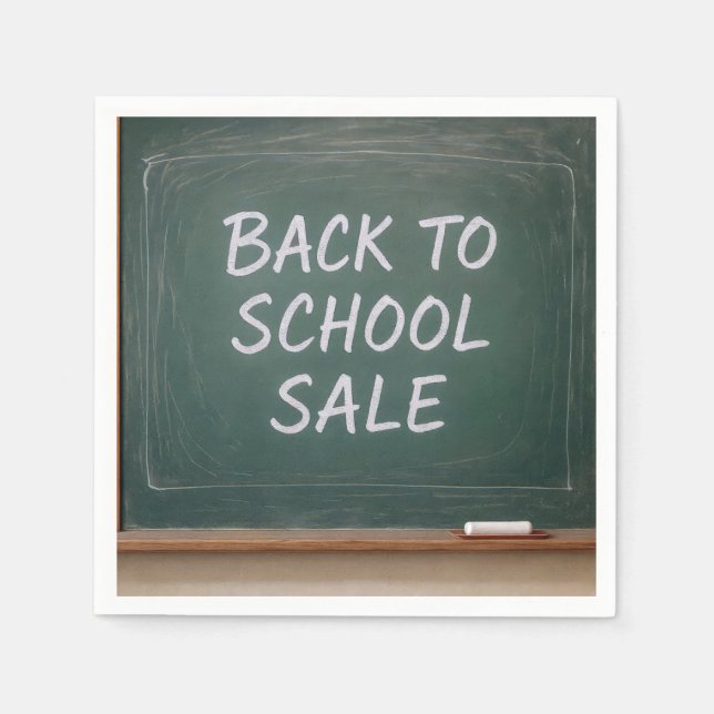 Back to school-signera på en Grönt-kalkylpanel Pappersservett (Framsidan)