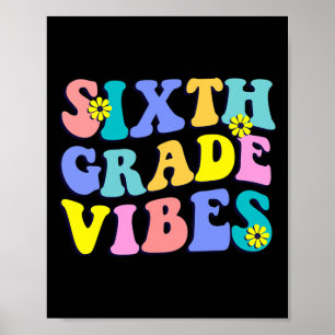 Back to school sjätte Klass Vibes Student Lärare R Poster