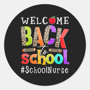 Back to school, sjuksköterskans första dag för leo runt klistermärke