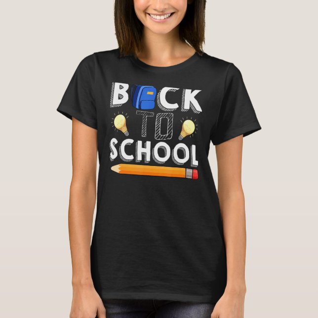 Back to school, skoldag Studenter t T Shirt (Framsida)