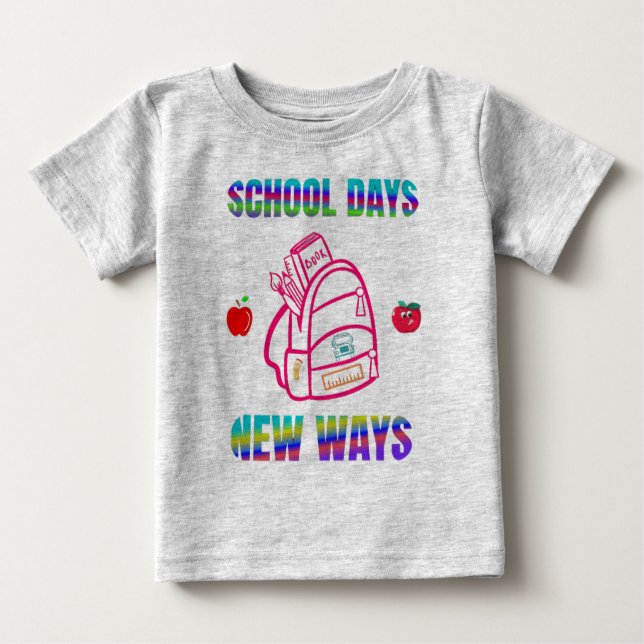 Back to school, skoldagar nya vägar t shirt (Framsida)