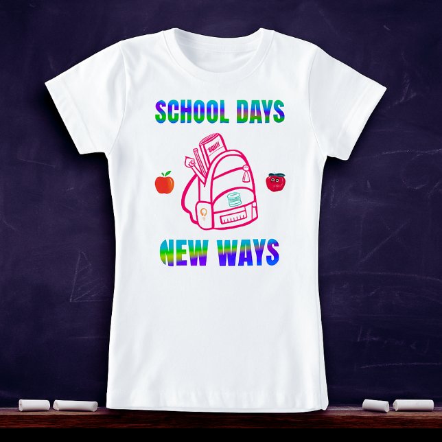 Back to school, skoldagar nya vägar t shirt (Skapare uppladdad)