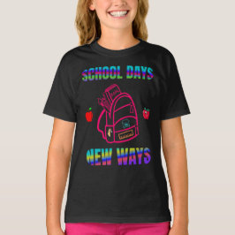 Back to school, skoldagar nya vägar t shirt