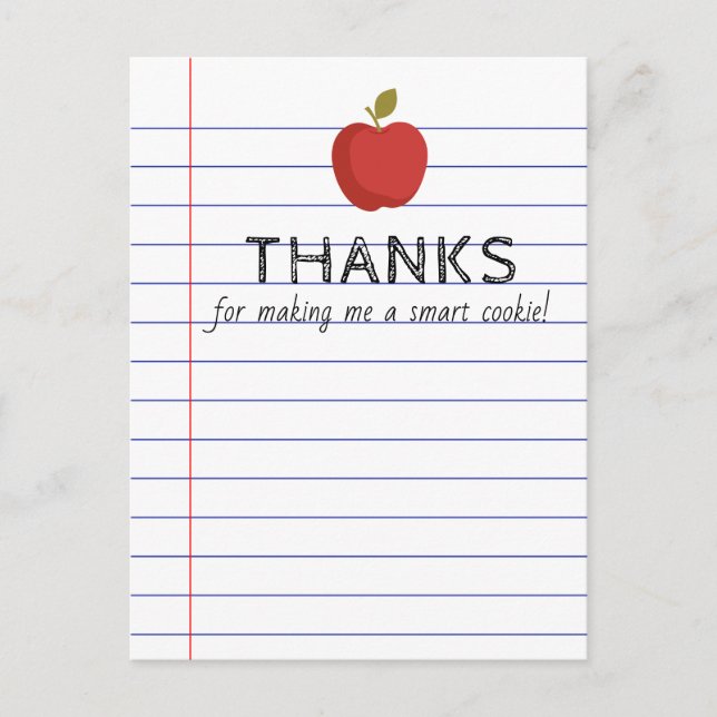 Back to school Smart Cookie-kort för lärare Vykort (Framsida)