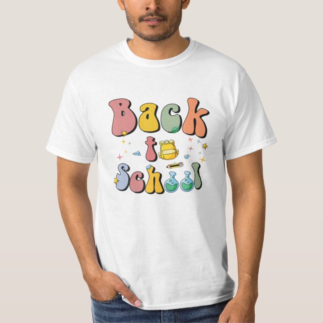 Back to school Smile Ansikte Teach T Shirt (Framsida)