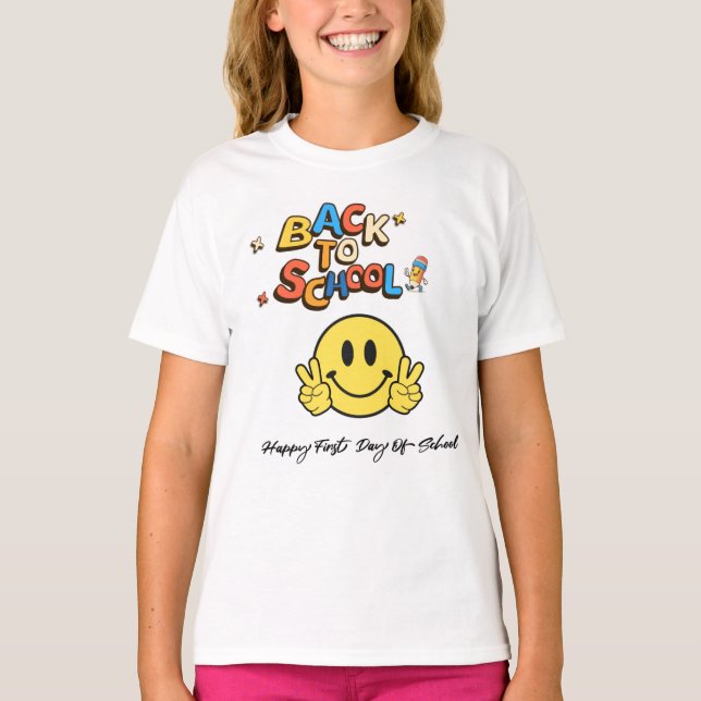 Back to school smiley face T-shirt (Framsida)