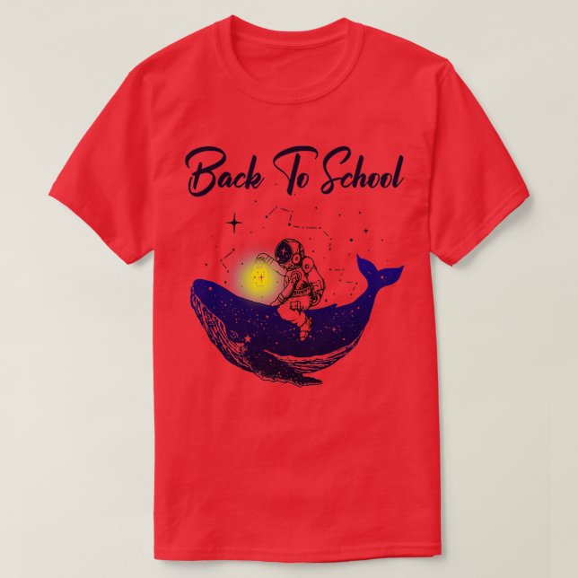 Back to school Space Whale Astronaut T Shirt (Design framsida)