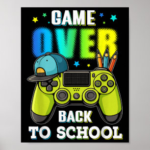 Back to school spelar över för pojkens barn Gamers Poster