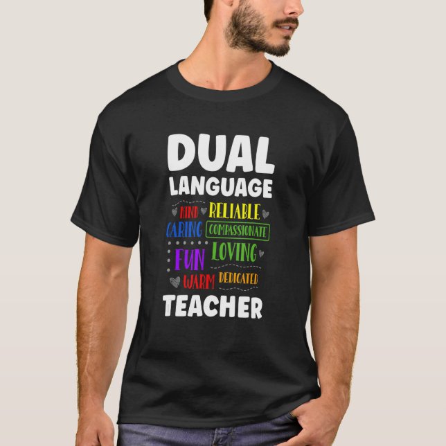 Back To School Squad Cute Dual Language Teacher T Shirt (Framsida)