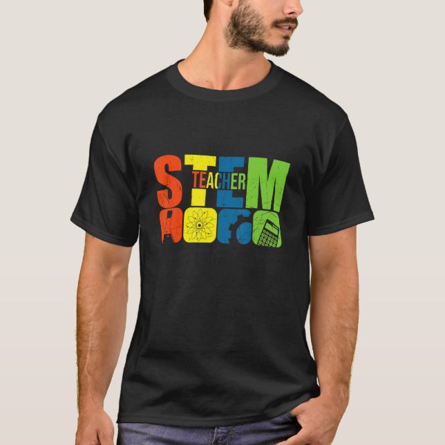 Back to School STEM Teacher T Shirt (Framsida)