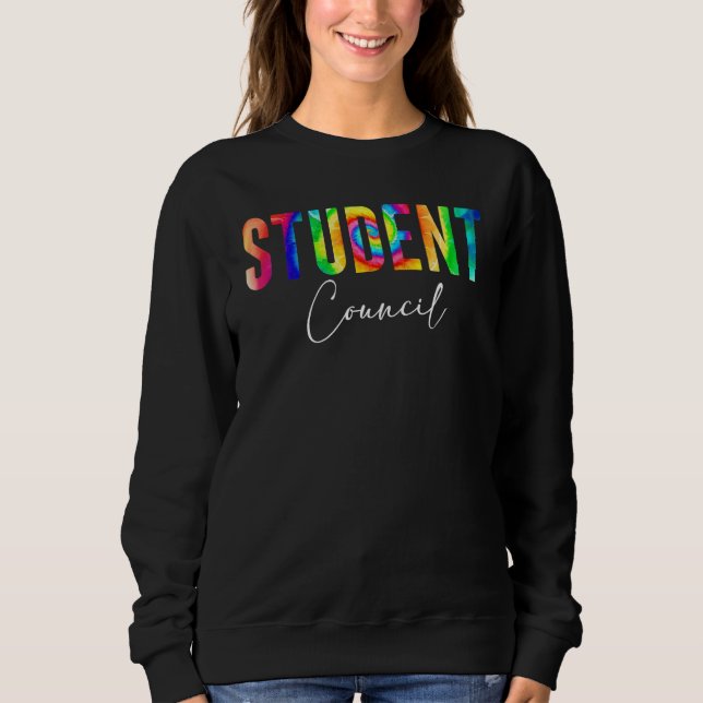 Back To School Student Council Retro tie dye T Shirt (Framsida)