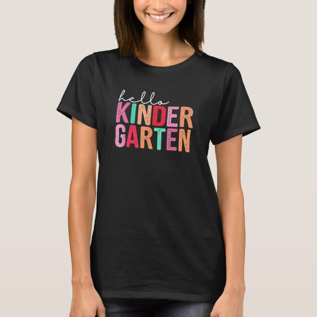 Back To School  Students Teacher Hello Kindergarte T Shirt (Framsida)