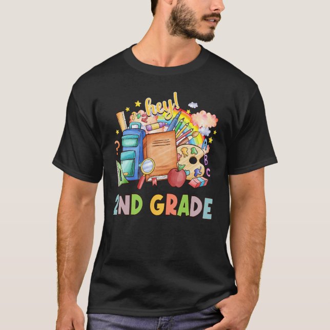 Back To School Students Teacher Hey 2nd Second Gra T Shirt (Framsida)