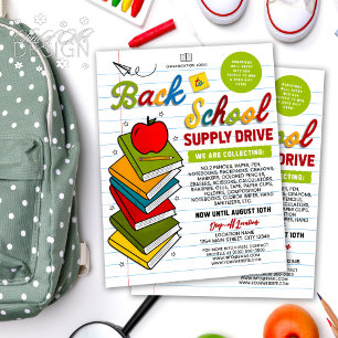 Back To School Supply Drive Charity Raffle Reklamblad