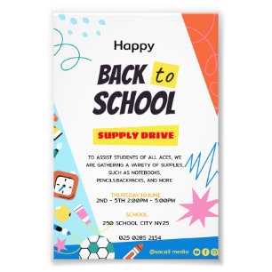 Back to school Supply Drive Fundraiser Fototryck