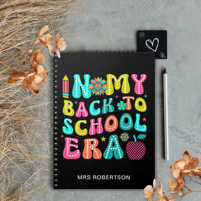 Back to school svart lärare spiral bärbar dator anteckningsbok (Skapare uppladdad)