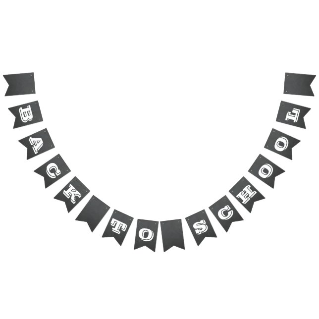 Back to school - svart tavladesignbaner vimplar (Alla)