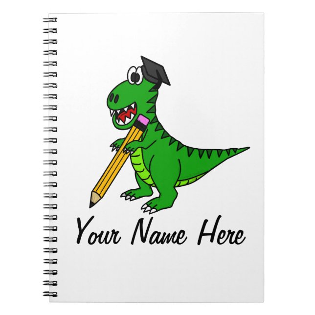 Back to school T-Rex Dinosaur Funny Teacher Anpass Anteckningsbok (Framsidan)