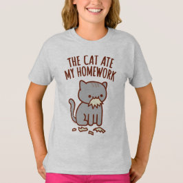 Back to school T-Shirt - "CAT ATE MY HOMEWORK"