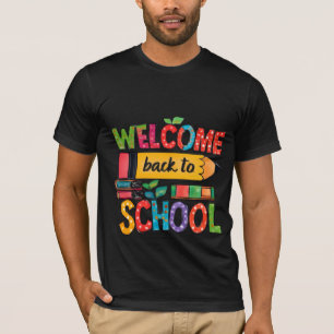 Back to school T-Shirt, färgad välkomstsida T Shirt