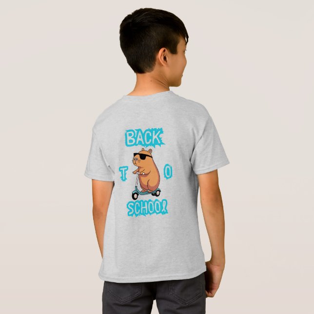 Back to school T-Shirt med  björn (Hel baksida)