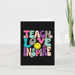 Back to school Teach Kärlek Inspire Retro Teacher Kort