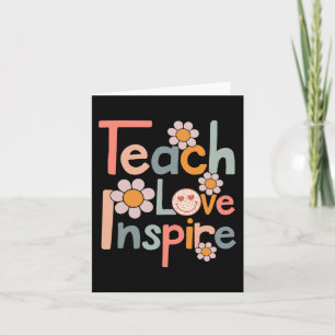 Back to school Teach Kärlek Inspire Retro Teacher Kort