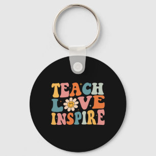 Back to school Teach Kärlek Inspire Retro Teacher Nyckelring