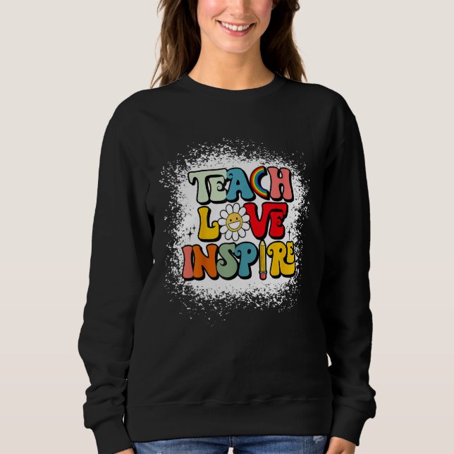 Back To School Teach Love Inspire Retro Teachers_1 T Shirt (Framsida)