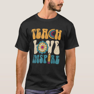 Back To School Teach Love Inspire Retro Teachers_2 T Shirt