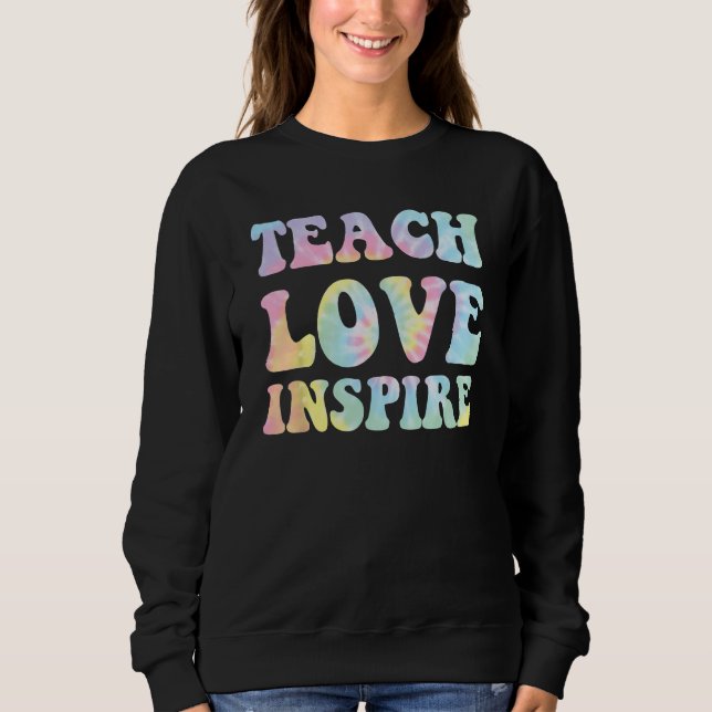 Back To School Teach Love Inspire Teachers T Shirt (Framsida)
