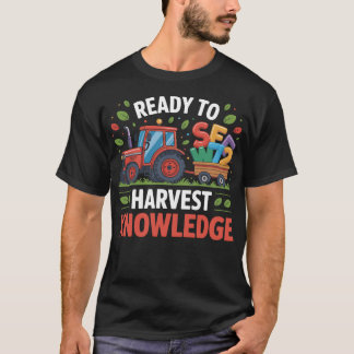 Back to School Teacher Farmer Tractor 100th Day T Shirt