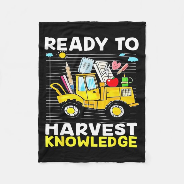 Back To School Teacher Farming Tractor Farmer Kids Fleecefilt (Framsidan)