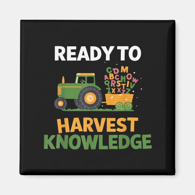 Back To School Teacher Farming Tractor Farmer Kids Magnet (Framsidan)