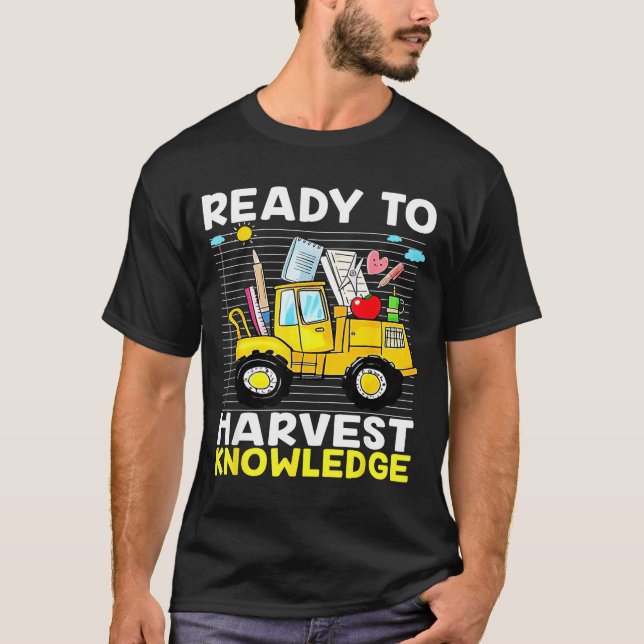 Back To School Teacher Farming Tractor Farmer Kids T Shirt (Framsida)