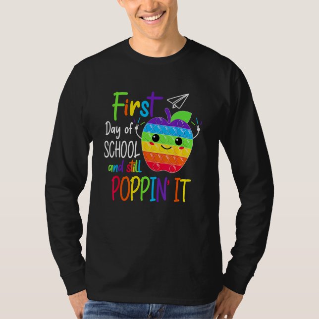 Back To School Teacher Kids Happy First Day Of Sch T Shirt (Framsida)